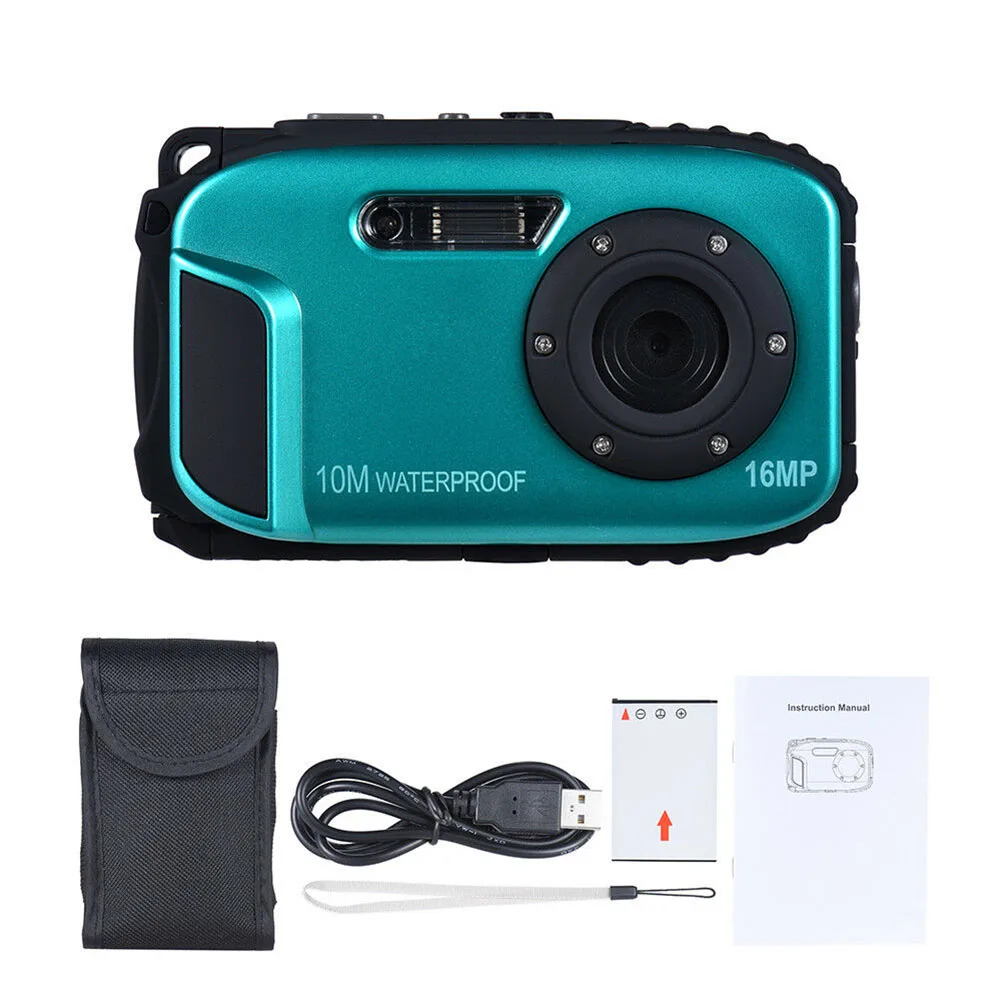

16MP Diving HD Professional Digital Video Camcorder LCD Display Detection Handheld Underwater Sports USB Waterproof Camera Mini