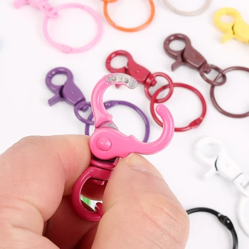 

5pcs/lot 35mm Key Ring Key Chain Fashion Paint Colors Metal Binder Clips Key Ring Plated 70mm Long Round Keychain Keyrings