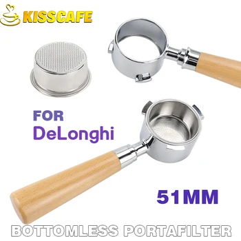 

51mm Coffee Bottomless Portafilter For Delonghi EC680/EC685 Replacement Filter Basket Espresso Machine Accessory