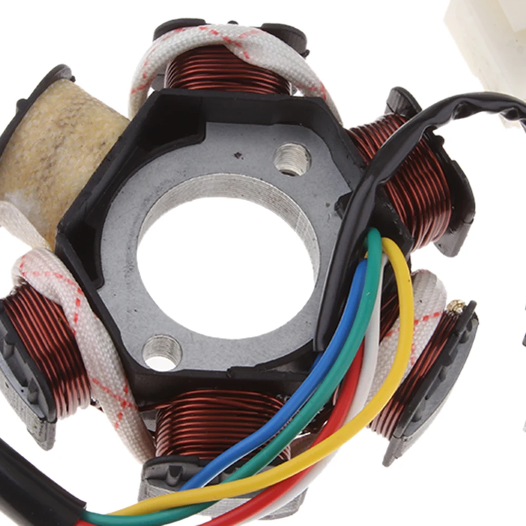 6 Coil Pole Magneto Flywheel Stator for 110 125cc PIT Quad Dirt Bike Buggy