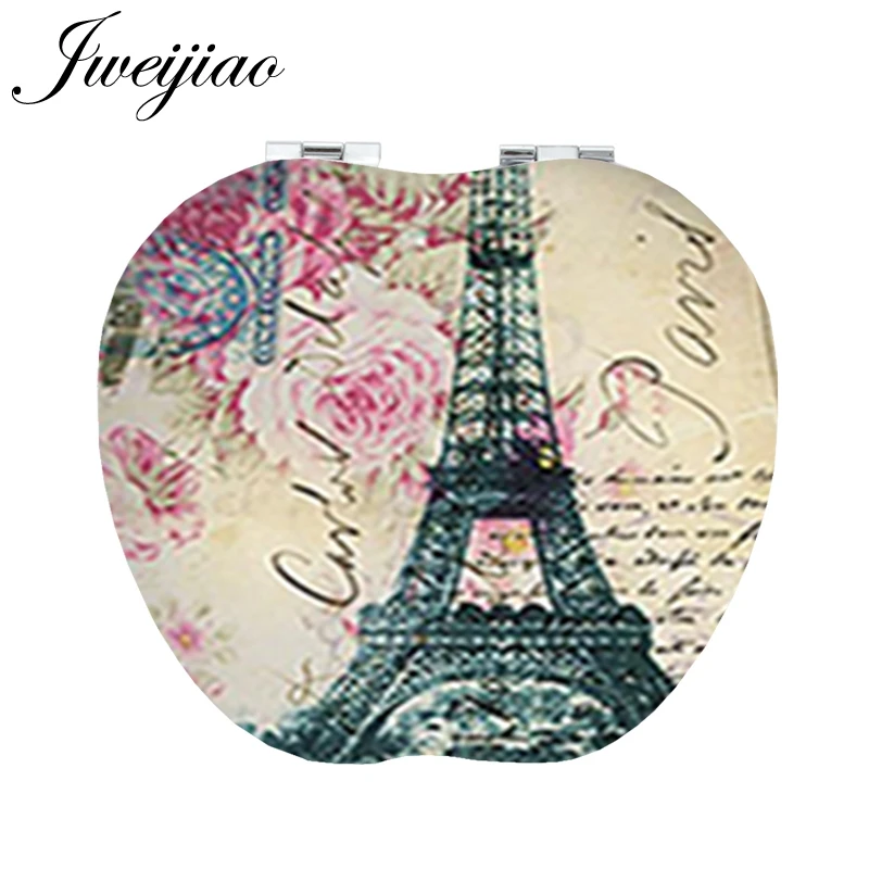 NS049 06 JWEIJIAO exposition 1889 Парижская башня винтажные инструменты аксессуары в форме яблока moive мини складывающееся зеркало для девочек EF30 - Цвет: NS049 06
