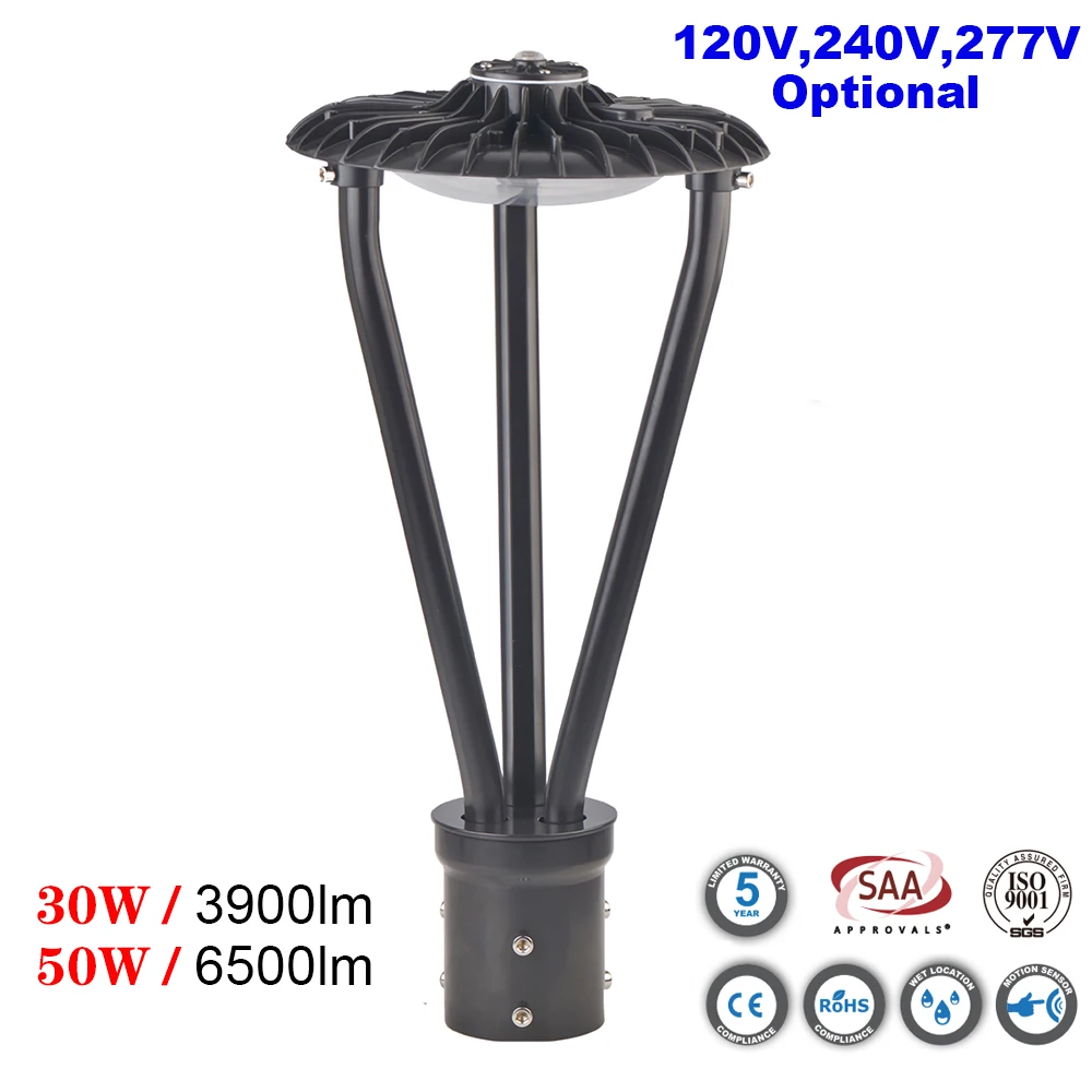 30 W/50 W Outdoor Led Gebied Post Top Decoratieve Post Top Licht Led Street Style Road Openbare Parken binnenplaats Verlichting Brandt