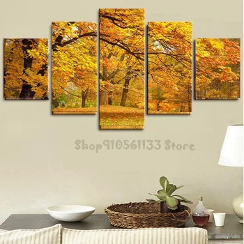 

Diamond mosaic 5 Piece Autumn Maple Leaf Landscape 5d diy diamond painting Embroidery Full Square drill 3d cross stitch,GG3248