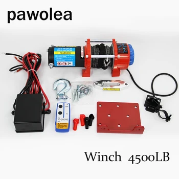 

Car winch 12v winch rope wireless handle 4500lb electric winch for small off-road vehicle beach motorcycle self-help car artwork