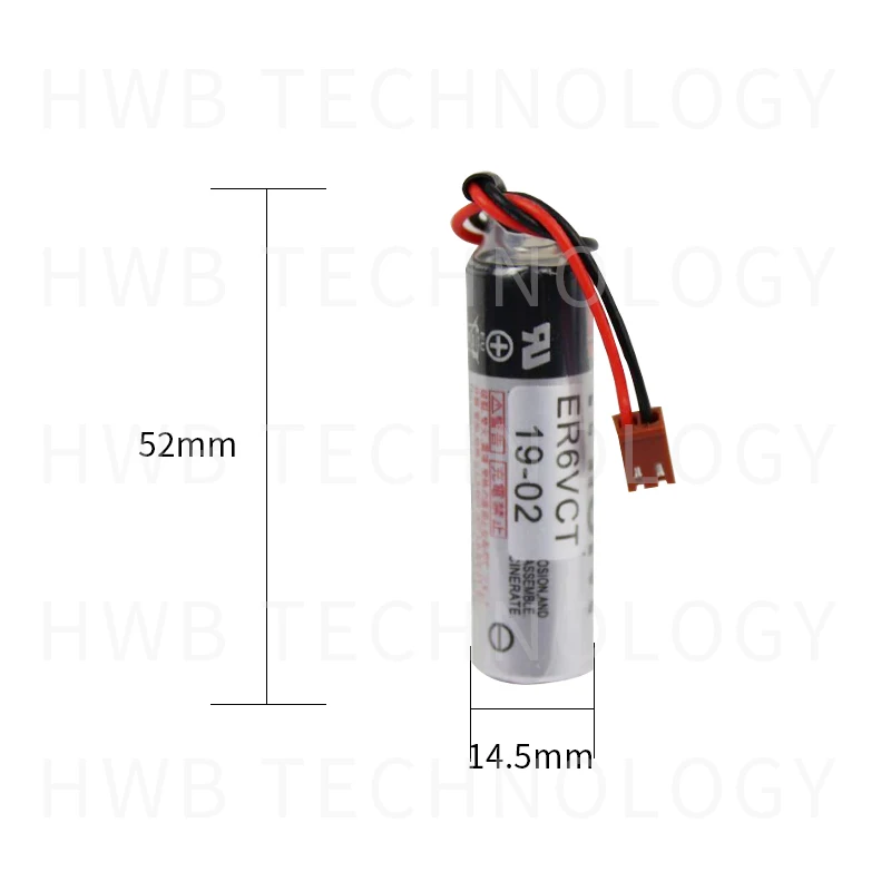 20pcs ER6VCT аккумулятор 3,6 V 2400mAh PLC литиевые батареи с коричневыми штекерами разъемы