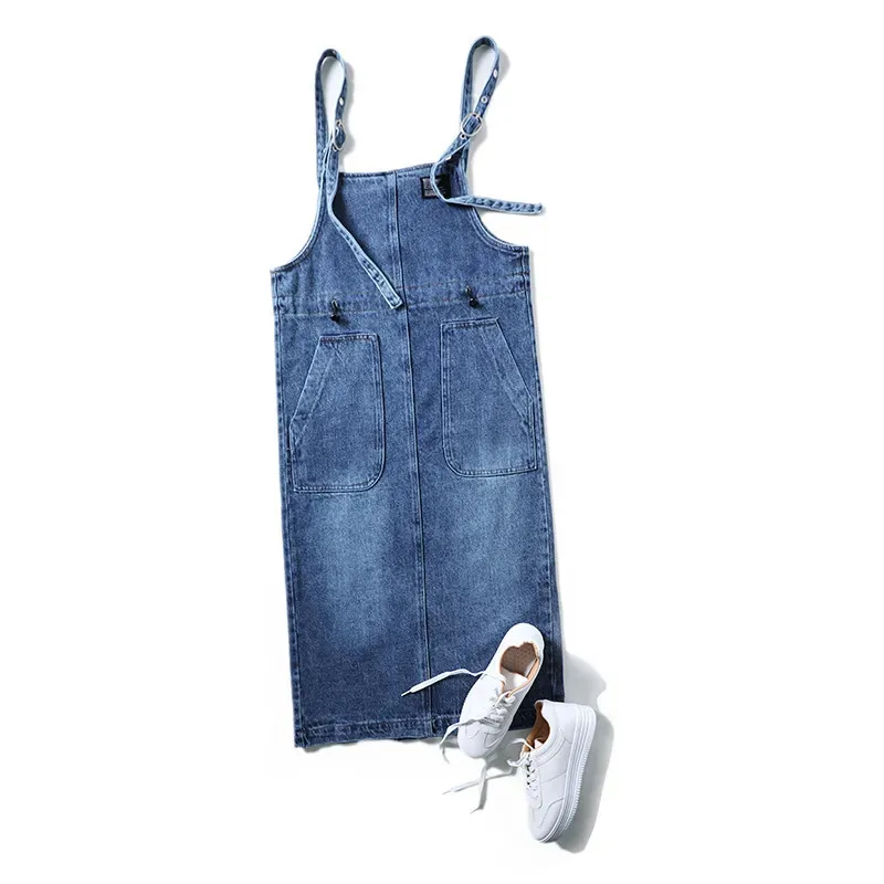 Denim Overall Dress Knee Length | Denim Overalls Women