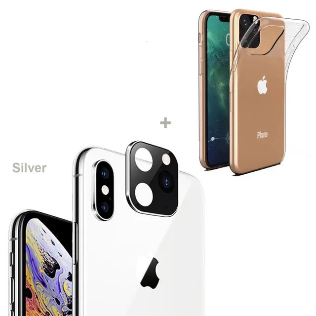 2 in 1 Silver Поддельная камера защитная палочка для iPhone X Xs MAX выглядит как 11 pro MAX защитное стекло поддельная камера наклейка для iPhone X XS MAX - Цвет: 2 in 1 Silver