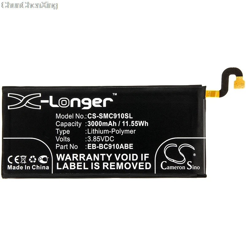 EB BC910ABE батареи Cameron Sino 3000mAh для Samsung Galaxy C10 Pro C910 SM C9100|Аккумуляторы мобильных
