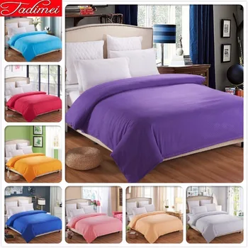 

1 piece Duvet Cover Plain Pure Color Purple Bedding Bag High Quality Soft Cotton Quilt Blanket Case Single Twin Queen King Size