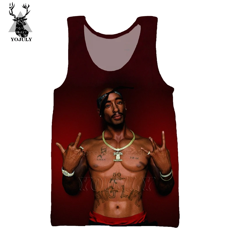 Legends Of хип-хоп рэппер 2pac жилет Мода off white Мужская 3d печать повседневная майка Мужская Уличная мускулаторная спортивная одежда V09
