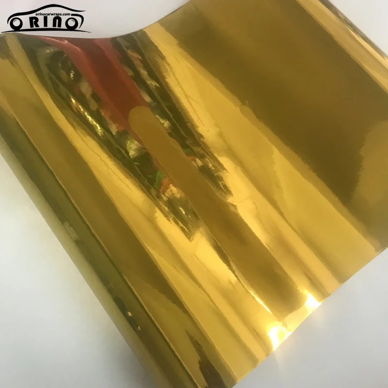 Gold Mirror Chrome Vinyl Wrap, Mirrored Gold Vinyl - YesWrap – yeswrap