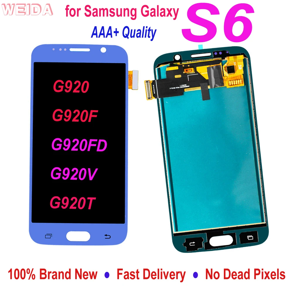 Высокое качество AAA для Samsung Galaxy S6 SM-G920 SM-G920F G920F G920FD ЖК-дисплей сенсорный экран