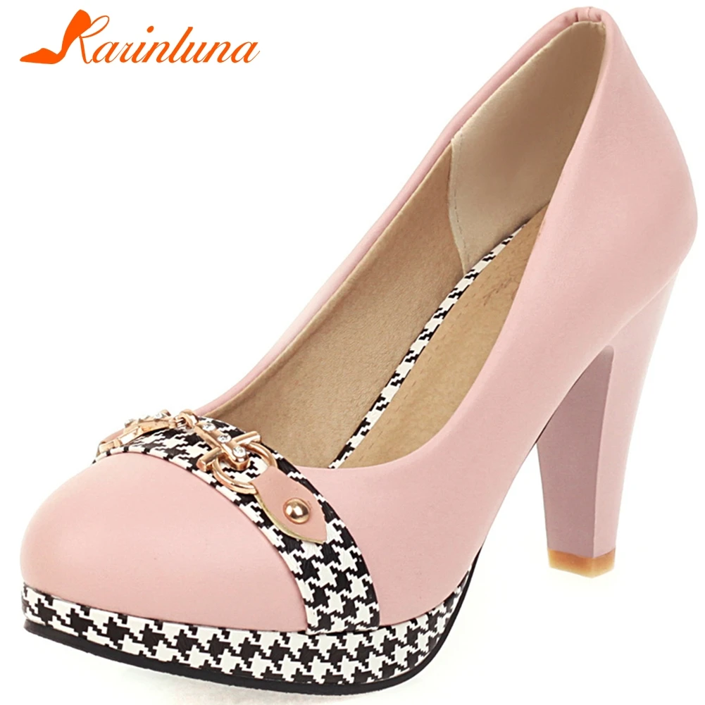 

KARINLUNA Plus Size 32-48 New Elegant Lady Party Ol Sexy Pumps Fashion Decoration Platform Pumps Women High Heels Shoes Woman