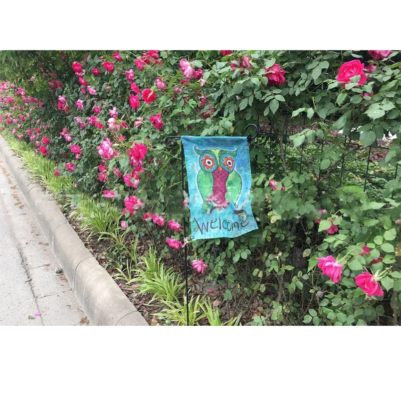 Garden Flag Stand Vertical Frame Durable Stainless Steel Weather-Proof Flag Hanging Holder Home Gardening Decoration Ornament