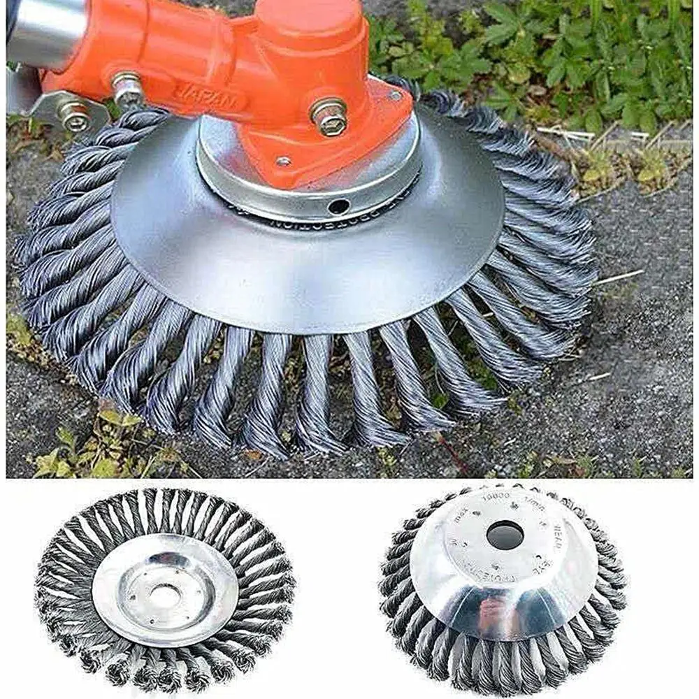 

Manganese Stee 6/8inch Knotted Steel Wire Trimmer Head Grass Brushcutter Coil Chain Durable Grass Trimmer String Trimmers