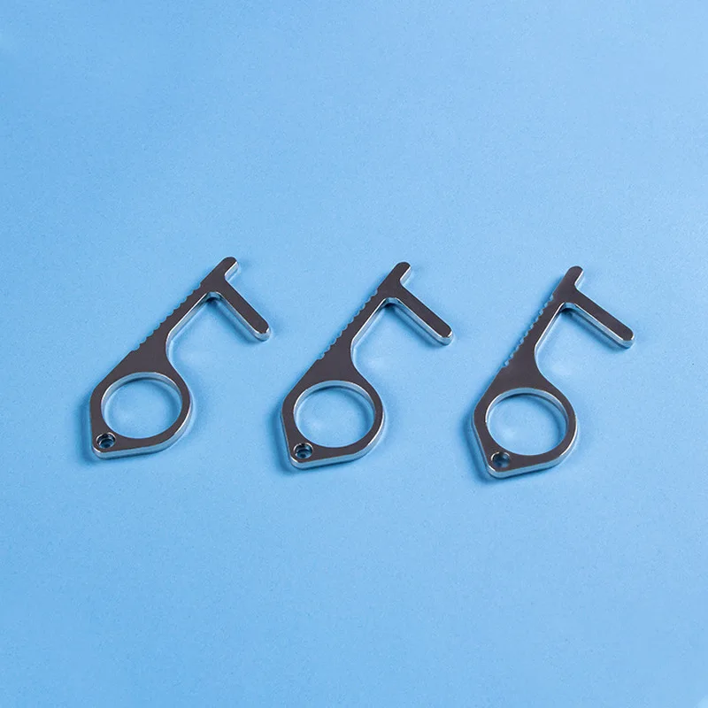 Door Handles Portable Contactless Safety Opener Brass Key Kits