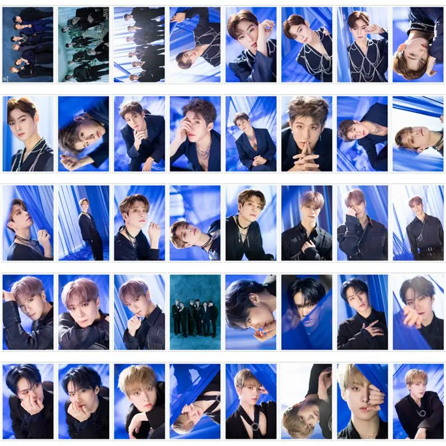 Kpop Astro голубого пламени Полароид HD Фотокарта Бумага ЛОМО карта с фотографией вентиляторы коллективных прошит железная коробка для хранения 40 шт./компл