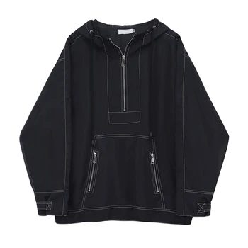 

Upper women's pullover stand-up collar zipper loose Korean version of the autumn and winter new dark black assault clothing tren