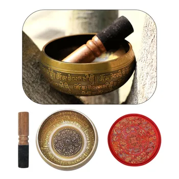 

Meditation Singing Bowl Buddhist Chanting Bowl Buddhist Sound Therapy Bowl Mallet Mat Copper Handmade Carft