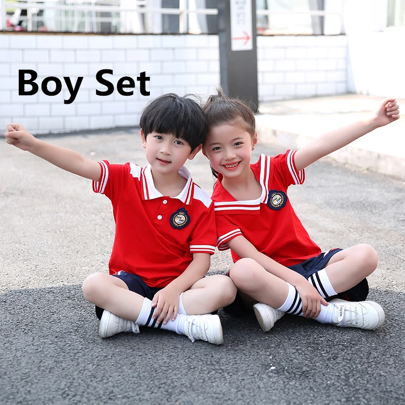 Style3 Boy Set 100-180 см детская школьная форма, корейский Британский комплект хлопковой одежды для мальчиков и девочек, одежда для начальной школы, костюмы для выступлений - Цвет: Style3 Boy Set