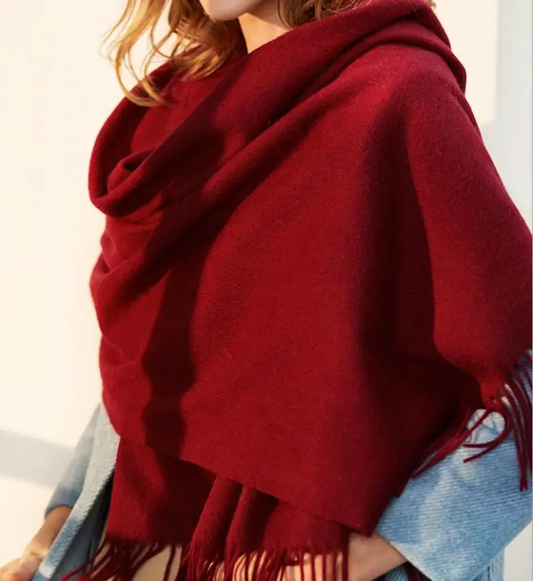 

Bogeda New Pashmina Scarf Luxury Cashmere Wool Scarf Woman Solid Long Scarfs High Quality Natural Fabric Free Shipping