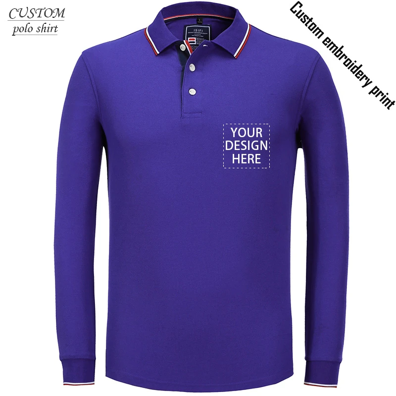 Custom long sleeve polos Clearance