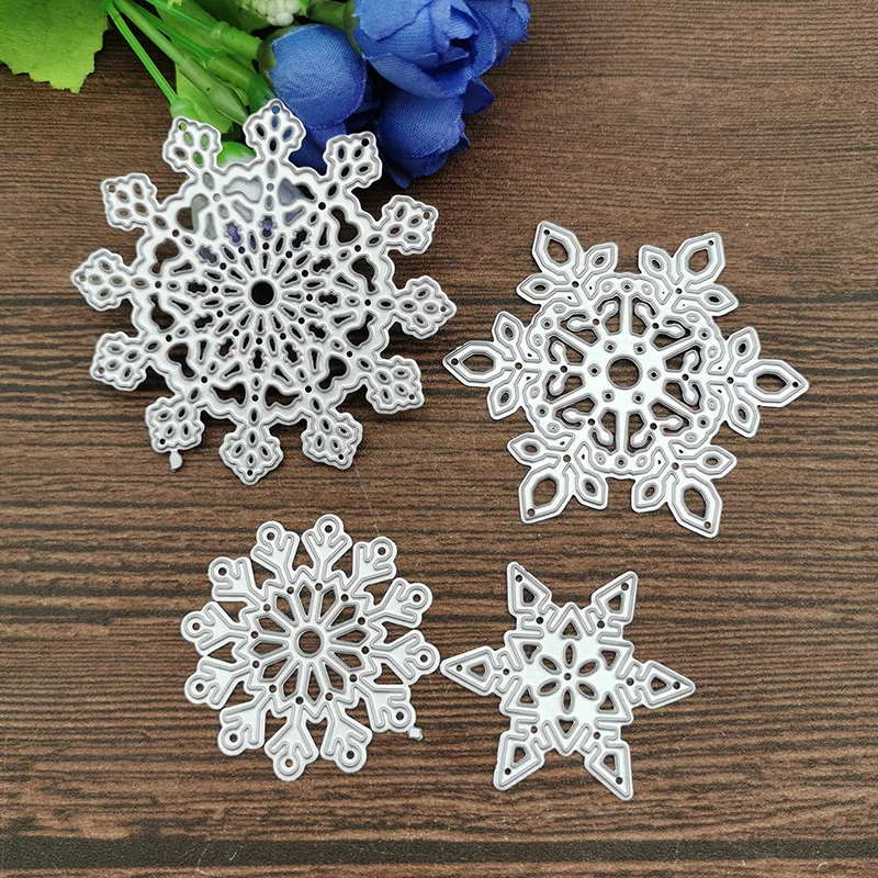4 шт./setChristmas Снежинка Металлические трафареты для пресс-формы для DIY Скрапбукинг Декоративные тиснения ручной работы высечки шаблон