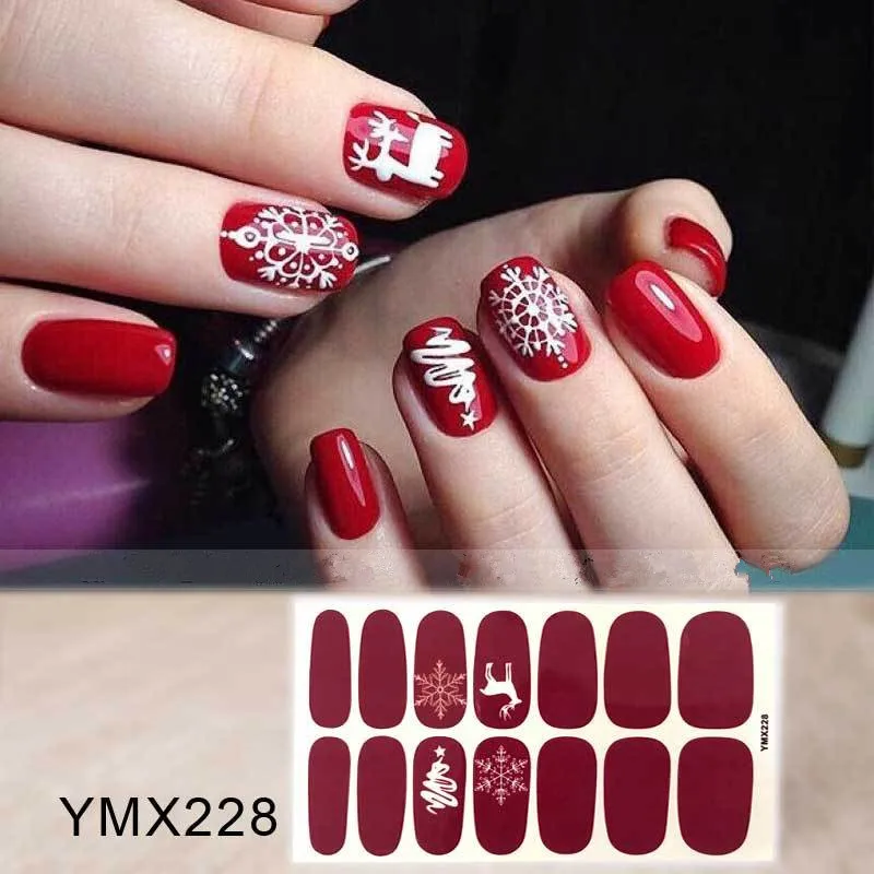 YMX228 Lamemoria YMX242 твердый блестящий дизайн ногтей наклейки-лак клей полный ногтей наклейки декоративный Маникюр Инструменты - Цвет: YMX228
