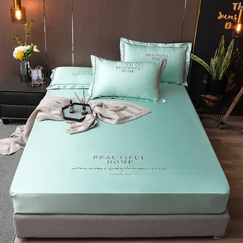 

Dustproof Protect Fitted Bedding Sheet Singleton Antislip Fixed Bedspread Mattress Cover Polyester Fibre Solid And Durable
