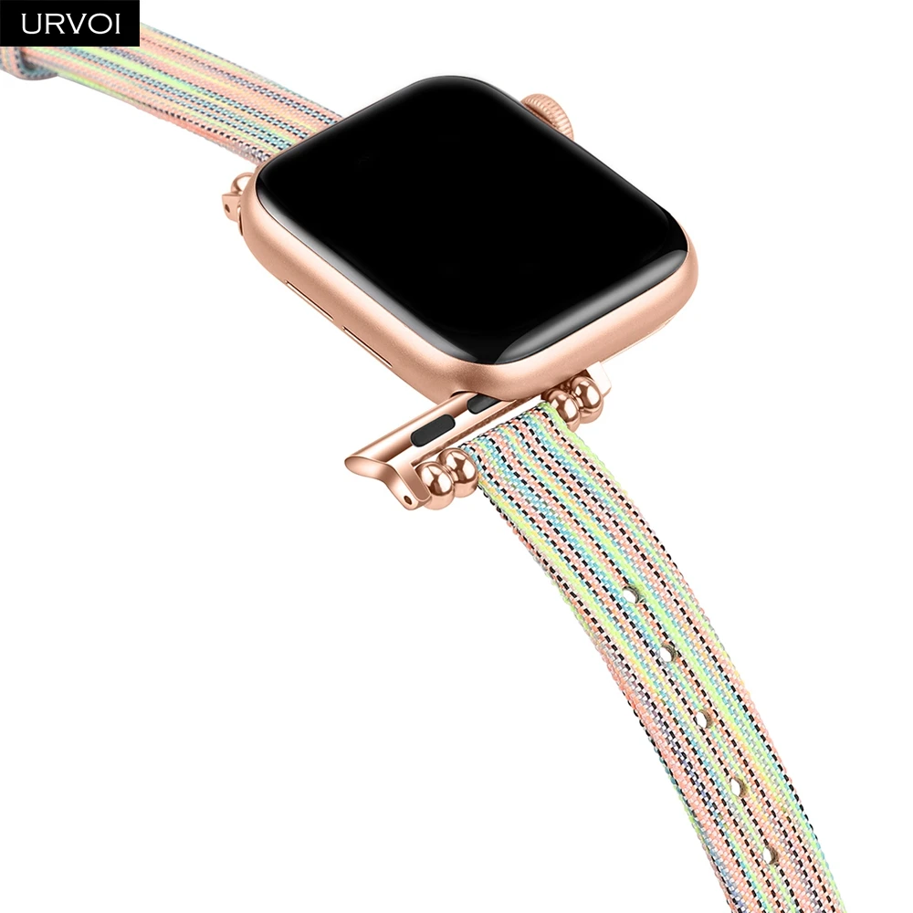 URVOI полотно холста для Apple Watch series 4 321 ремешок iwatch 40 мм 44 тонкая ткань запястье