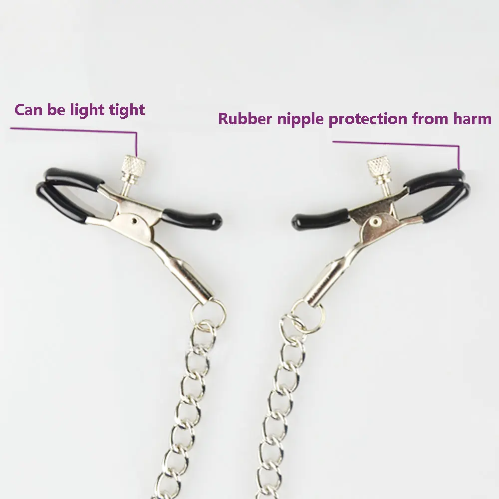 Women Fetish Bondage 3 Way Nipple Chain Clips Bells Funny Toys