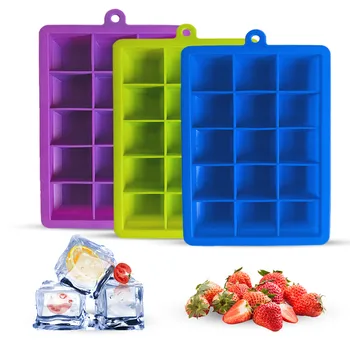 

3*15 Grid Ice Cube Mold Silicone DIY Chocolate Ice Cream Jelly Candy Pudding Mold Tray Maker Holder #Y5
