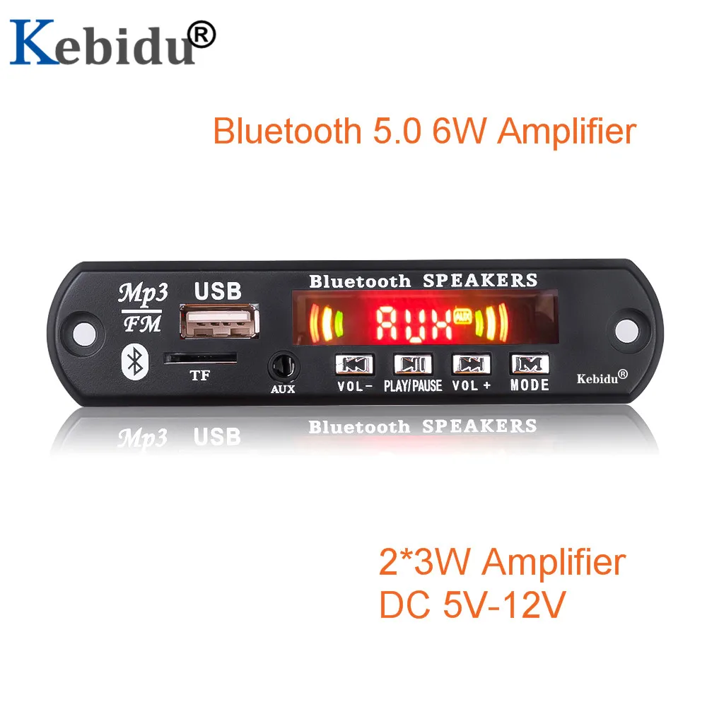 KEBIDU DC 5-12 в Bluetooth 5,0 MP3 WMA FM AUX декодер плата модуль с TF SD картой для автомобиля MP3 динамик запись