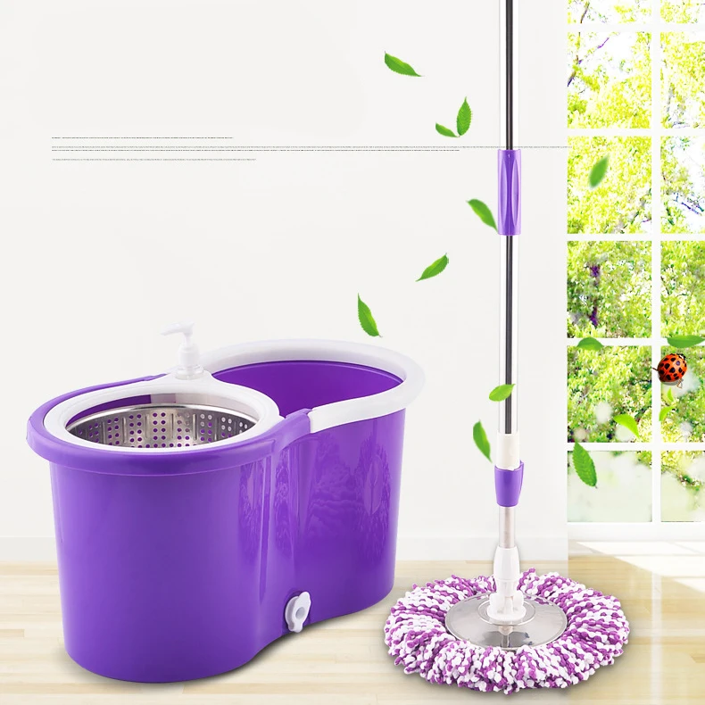 

Household Cleaning Tools Bucket Set 360° rotating double drive hand pressure mop Free Hand Wash Mop Stainless Steel Handle D20