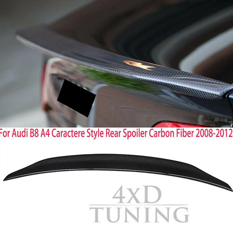Для Audi A4 B8 Реальные углеродного волокна 2009 2010 2011 2012 задний спойлер крышка загрузки крыла стиль Caractere