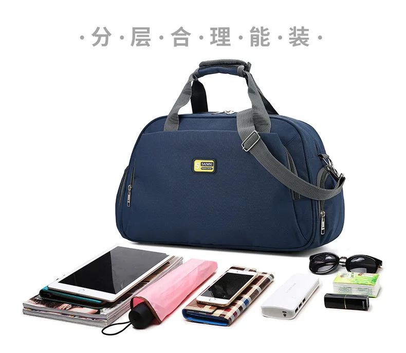 New men's and women's portable foldable luggage oversized waterproof luggage diagonal cross luggage bag Korean version