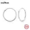 DALARAN – boucles d'oreilles créoles rondes en argent Sterling 925 pour homme et femme, bijoux simples à la mode ► Photo 1/6