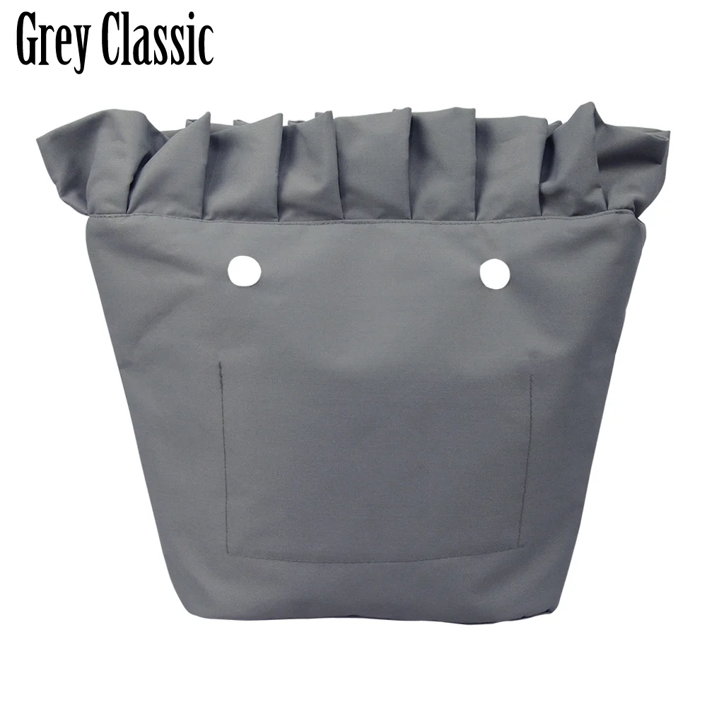 grey classic Huntfun новая гофрированная плиссированная Ткань водонепроницаемая внутренняя подкладка вставка карман на молнии для классического мини Obag внутренний карман для O сумки - Цвет: grey classic