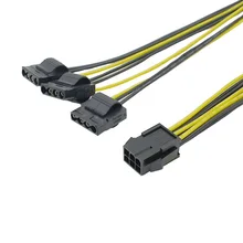

Lingable 6P to Molex 4P Power Cable 6P Male to Three Large 4 Pin Graphics Card Power Supply Adapter Miner Cables Converter 20cm