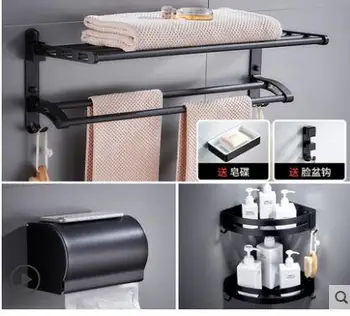 

Space aluminum toilet rack, bathroom and bathroom hardware accessories, towel rack set combination