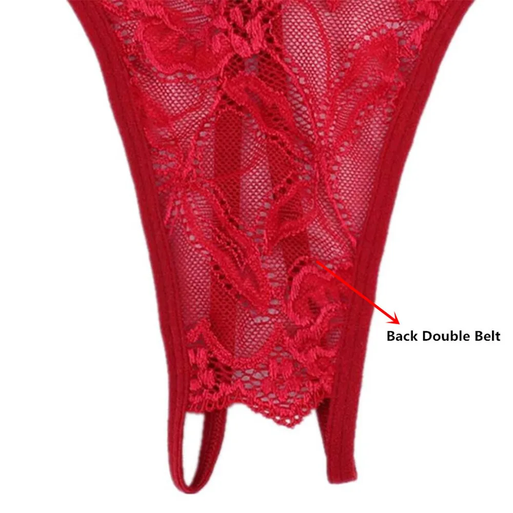 Женские трусики UNWE с вышивкой и открытой промежностью Эротические стринги