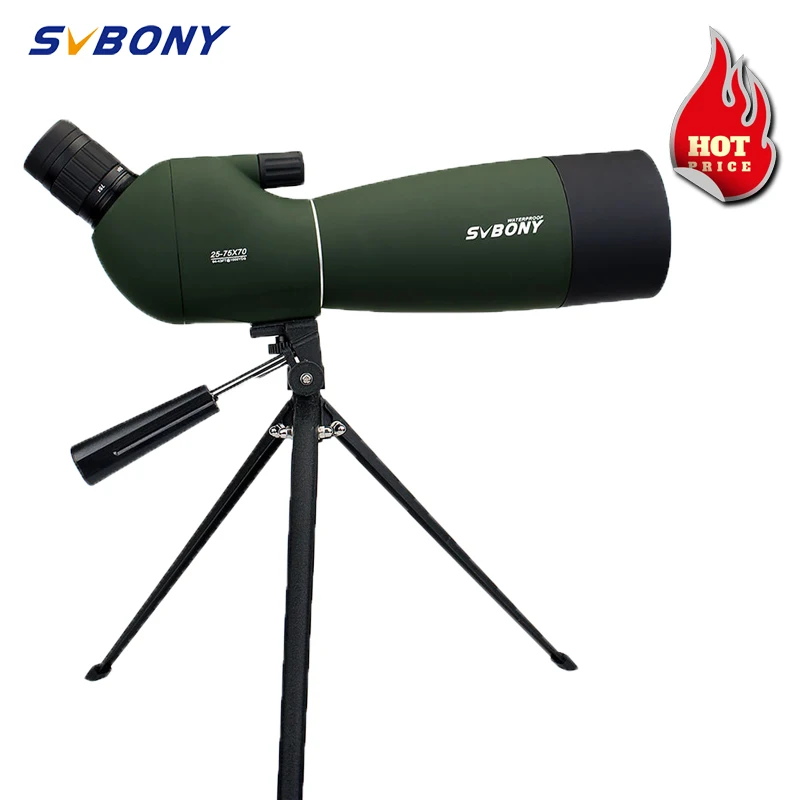 SVBONY 25-75x70mm Hunting Spotting Scope SV28 Zoom Telescope Powerful BK7 Prism MC Lens Waterproof Monocular Binoculars+Tripod