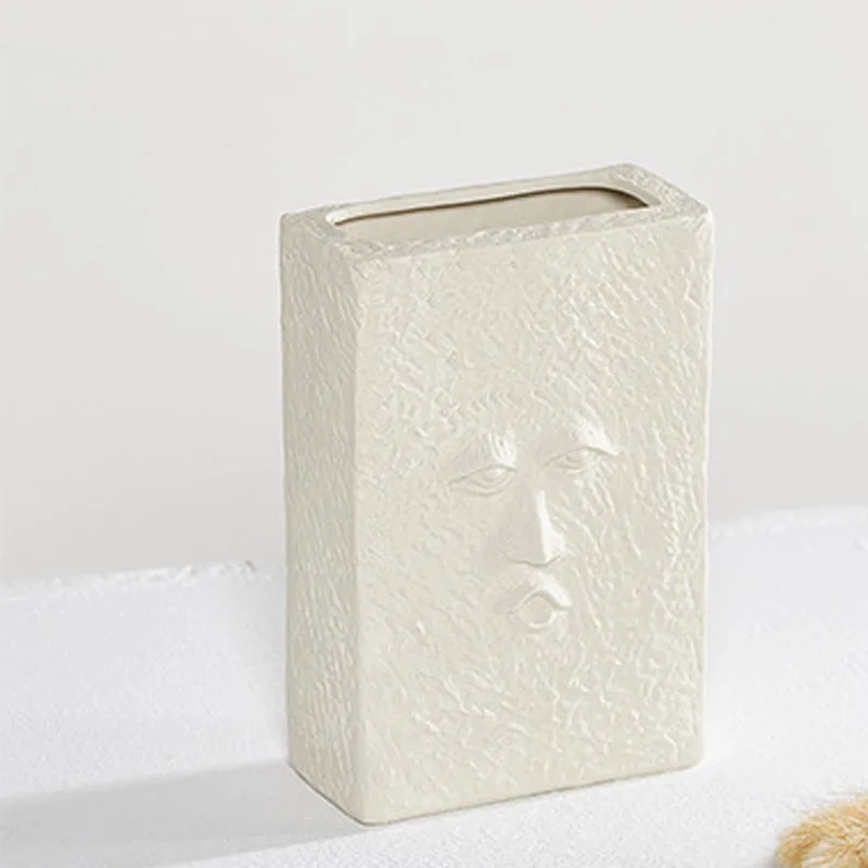 Скандинавские минималистичные керамические абстрактные художники ваза белая человеческая лицо креативный дисплей комнаты Figue голова форма декоративный цветочный горшок ваза
