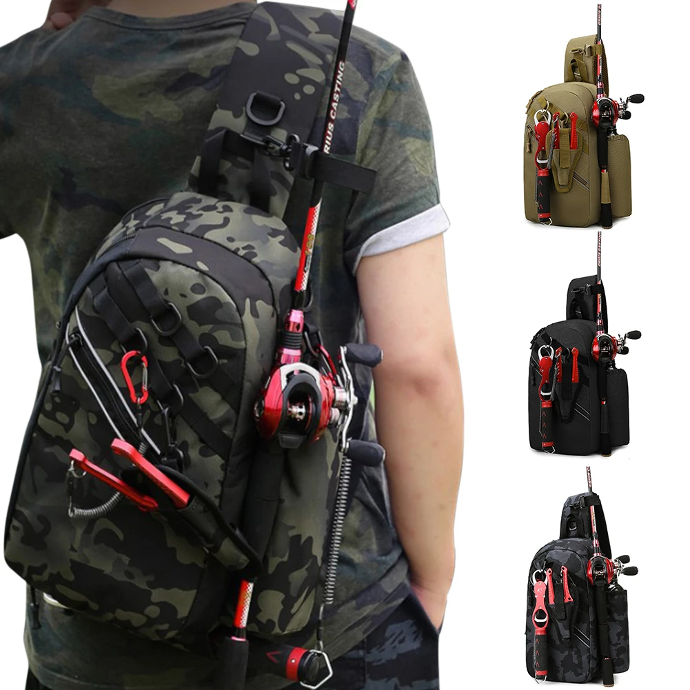 Рюкзак для рыболовных снастей с держателями удочек водонепроницаемые сумки