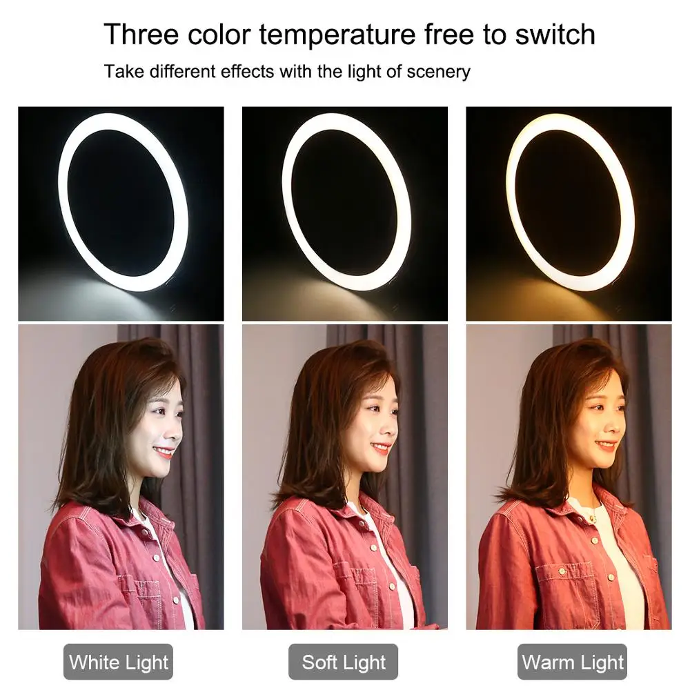 PULUZ 10.2 inch LED Selfie Ring Light&Cell Phone Clamp&Tripod Stand Vlogging Video Light Kits For YouTube Blogger Video Shooting