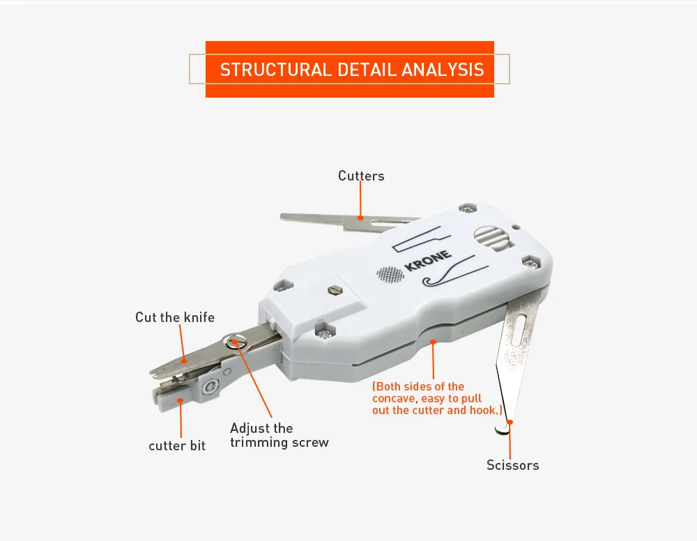 TISHRIC Hot Sell KRONE Short Type RJ45 Net Work Cable Tester/tracker Crimpadora RJ45 RJ11 Cable Network Module Tool ethernet cable tracer