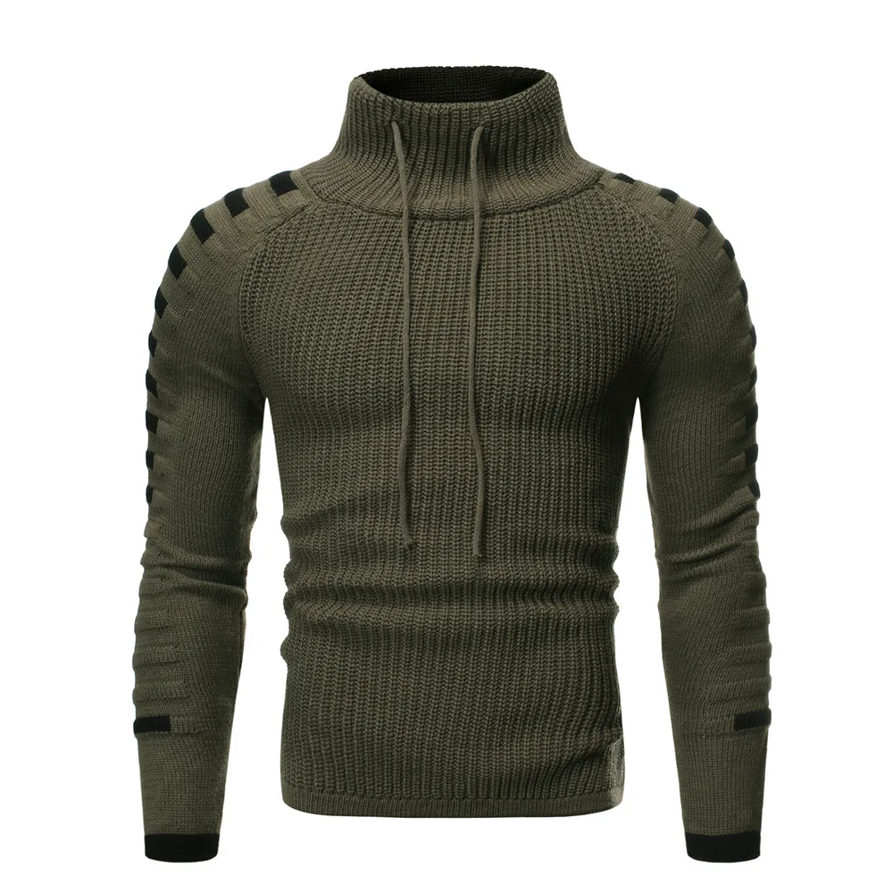 Korean Long Slim Turtleneck Men Sweater White Knitted Turtleneck Men Pullover Winter Cotton White Turtleneck Sweater Men 2019