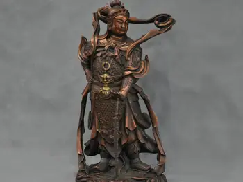 

zm 15'' China Fengshui Door Guardian Warrior Soldier Qin Qiong Bronze Statue