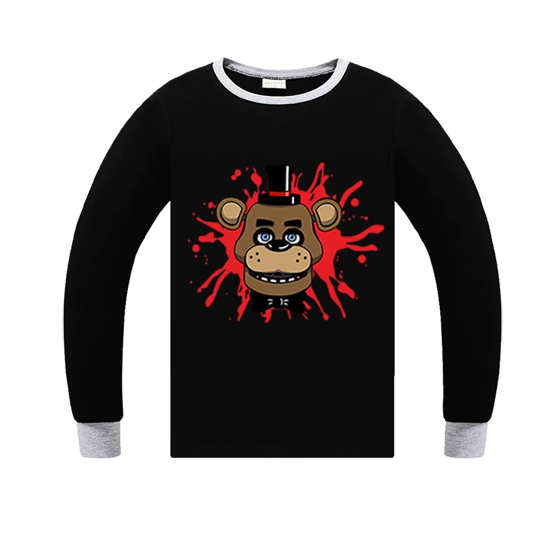 Five Nights At Freddy's/модные толстовки с капюшоном; толстовка на молнии с длинными рукавами для маленьких мальчиков и девочек; топы; детская одежда