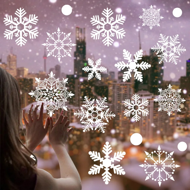 Christmas Decoration Snowflake Wall Stickers Glass Window Decal DIY for Home Birthday Kids Room | Дом и сад